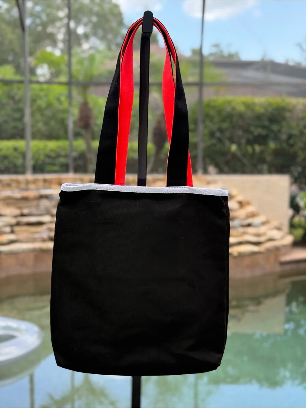 Nike Air Jordan Canvas Tote Bag Black Red Retro Basketball Graphic OS MA0957-023
